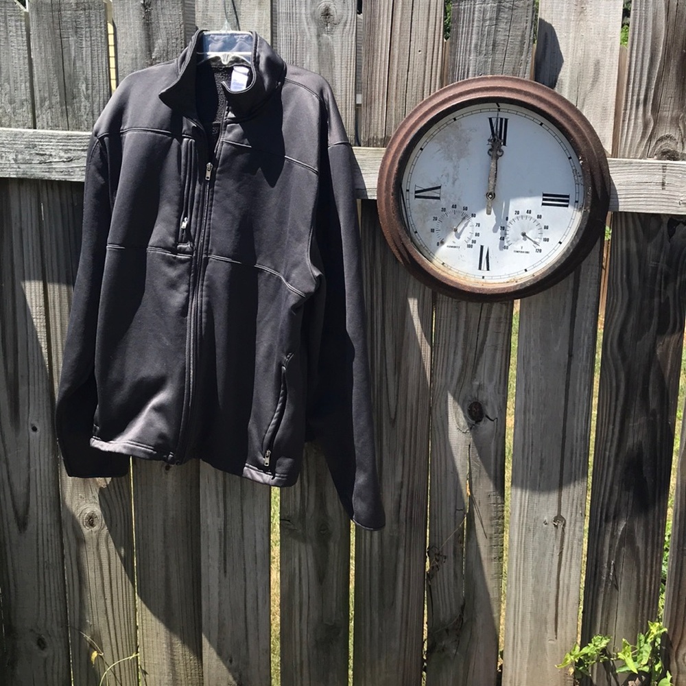 Gray jacket.